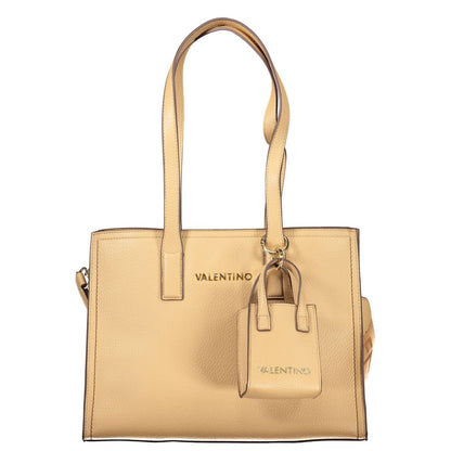 Mini Shoulder Shopper Handbag by Mario Valentino for women in polyurethane beige features a exquisite silhouette, showcasing a secure snap & zipper and exquisite built-in-compartments, external-pockets & internal-pockets with versatile shoulder-strap, detachable-strap & handle for a exquisite finish.