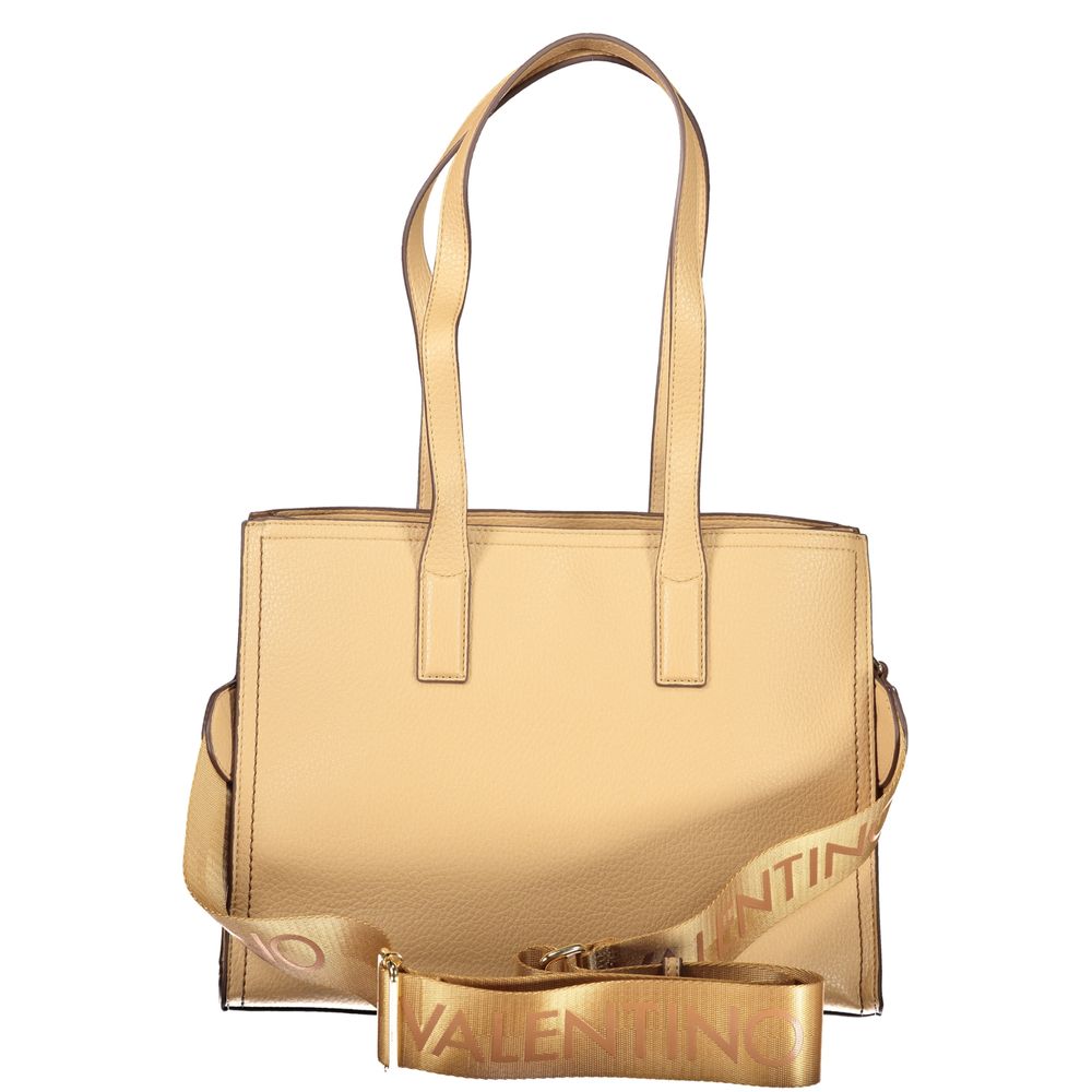 Mini Shoulder Shopper Handbag by Mario Valentino for women in polyurethane beige features a refined silhouette, showcasing a secure snap & zipper, organized built-in-compartments, external-pockets & internal-pockets, and versatile shoulder-strap, detachable-strap & handle for a refined finish.