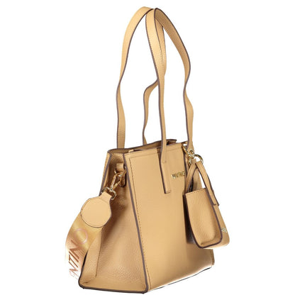 Mini Shoulder Shopper Handbag by Mario Valentino for women in polyurethane beige features an refined silhouette, showcasing a secure snap & zipper, ample built-in-compartments, external-pockets & internal-pockets, and versatile shoulder-strap, detachable-strap & handle for a sophisticated refined aesthetic.