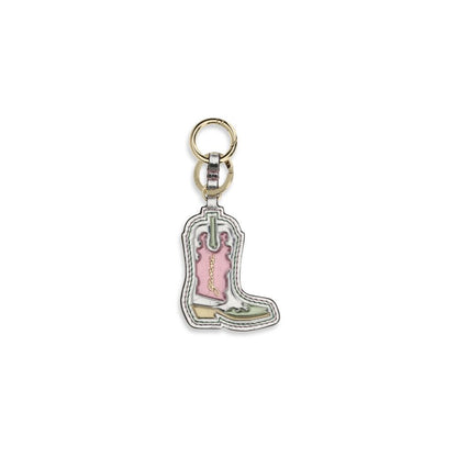 Keychain by Ganni for women in bos taurus calf leather silver features an sleek design, highlighting a sophisticated and refined for an sleek look.