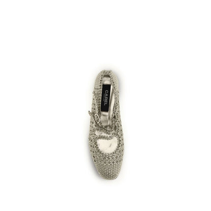 Ballet Flat Shoes by Carel Paris for women in bos taurus calf leather silver showcases a resplendent Hug Women's Bos Taurus Calf Leather Ballet Flat Shoes aesthetic with a and .
