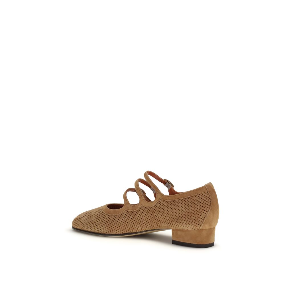 Ballet Flat Shoes by Carel Paris for women in bos taurus calf suede leather beige showcases a dynamic silhouette, artfully capturing Hug Women's Bos Taurus Calf Suede Leather Ballet Flat Shoes through its distinctive and elegant .