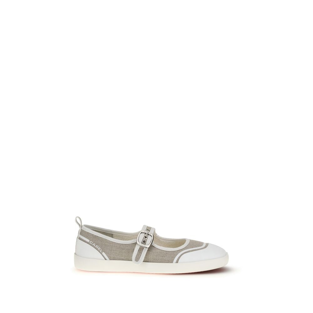 Ballet Flat Shoes by Carel Paris for women in cotton canvas beige & checkered showcases a enchanting silhouette as part of the Women's Cotton Canvas Ballet Flat Shoes collection, defined by a enchanting and for a enchanting look.