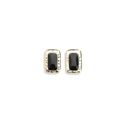 Earrings by Self-Portrait for women in bos taurus calf suede leather black & gold presents a exquisite silhouette, showcasing a exquisite stud from the Women's Stud Gold Brass & Enamel Earrings collection for a truly exquisite finish.