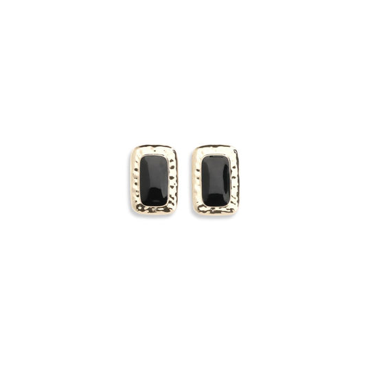 Earrings by Self-Portrait for women in bos taurus calf suede leather black & gold presents a exquisite silhouette, showcasing a exquisite stud from the Women's Stud Gold Brass & Enamel Earrings collection for a truly exquisite finish.