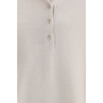 Sweater by Allude for women in cashmere cream showcases a downtown chic silhouette, artfully finished with a downtown chic and for a sophisticated, high-end look.