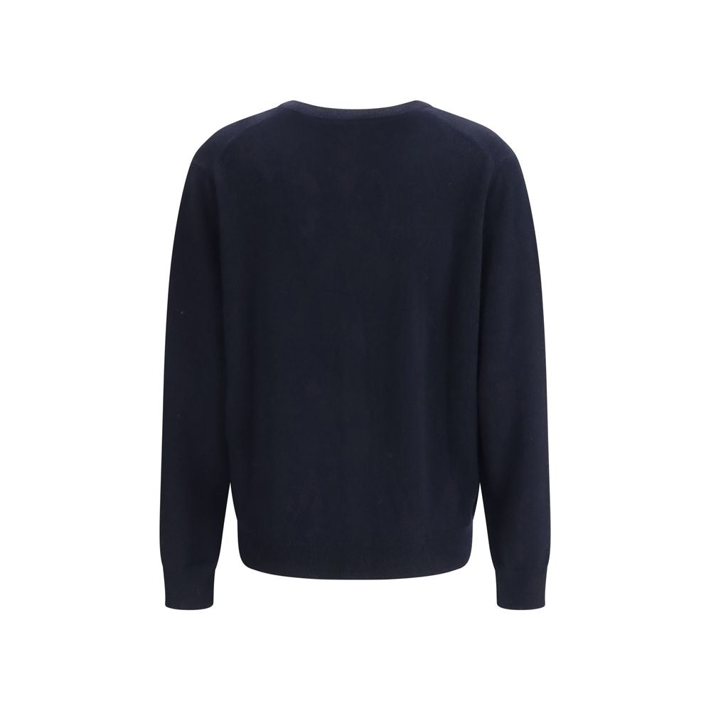 Cardigan by Allude for women in cashmere blue features a dramatic silhouette, showcasing a sophisticated v-neck neckline and dramatic detail for a timeless, premium look.