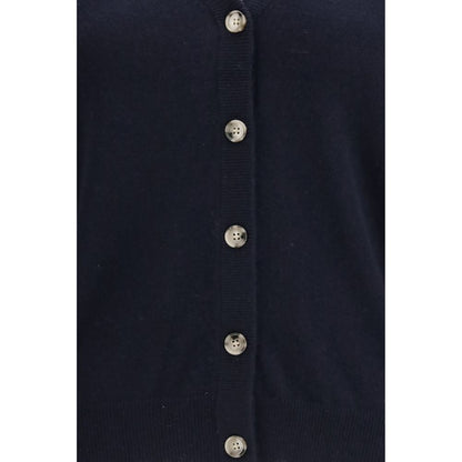 Cardigan by Allude for women in cashmere blue features a nuanced silhouette with a refined and nuanced detailing for a sophisticated look.