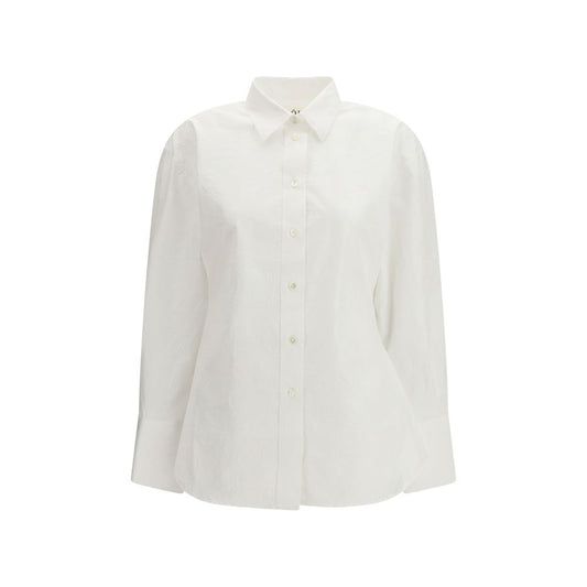 Shirt by Rohe for women in cotton white features an architectural silhouette with a refined long-sleeve and elegant for a architectural look.