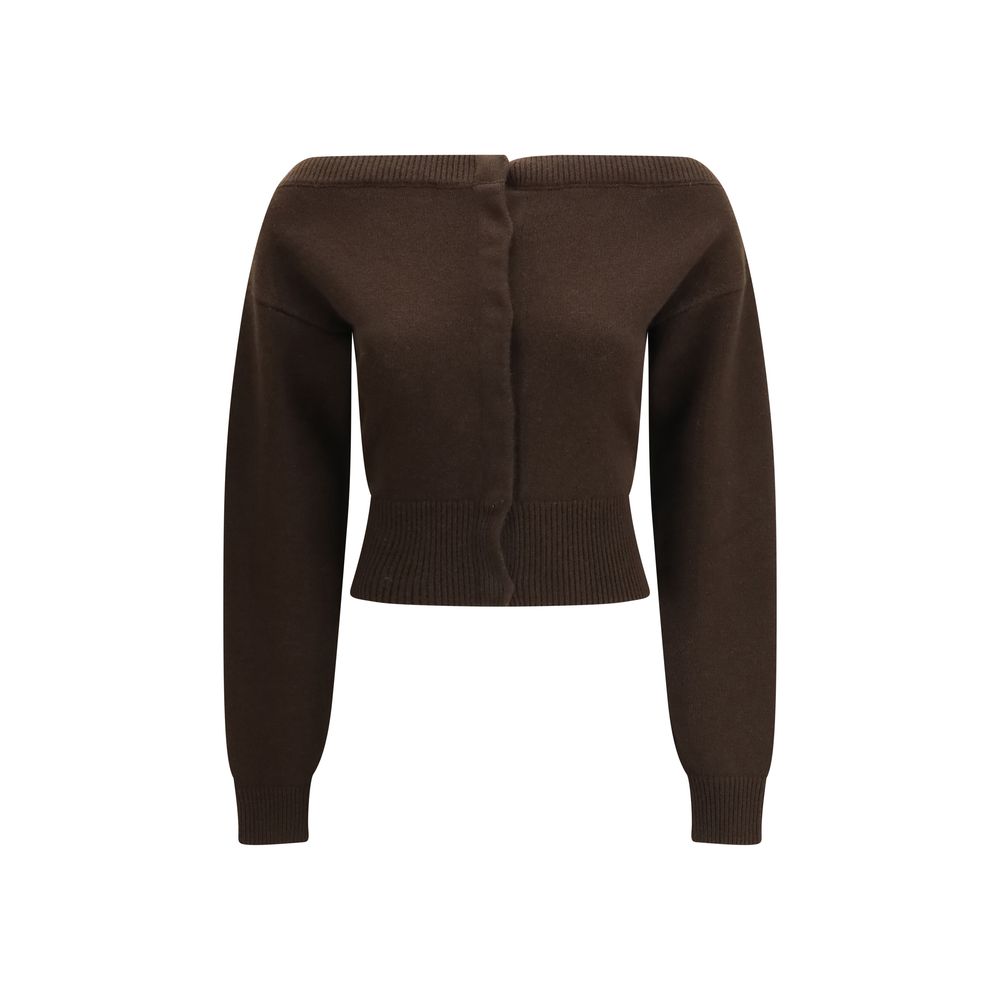 Cardigan by Tom Ford for women in cashmere brown & pearl features an crisp silhouette, showcasing a sophisticated and detail for a truly crisp finish.