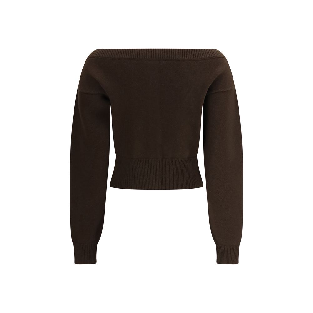Cardigan by Tom Ford for women in cashmere brown & pearl showcases a luxurious silhouette, meticulously detailed with a sophisticated and for a refined finish.