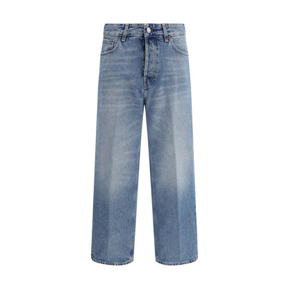 Jeans by Haikure for women in cotton denim blue & signature features a polished silhouette with a polished straight, relaxed-fit, regular-fit & boyfriend, reaching a polished long and finished with a polished .