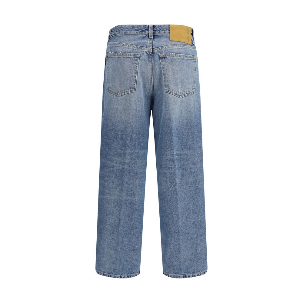 Jeans by Haikure for women in cotton denim blue & signature presents a refined pantology silhouette, artfully defined by a refined pantology straight, relaxed-fit, regular-fit & boyfriend, long, and a sophisticated .
