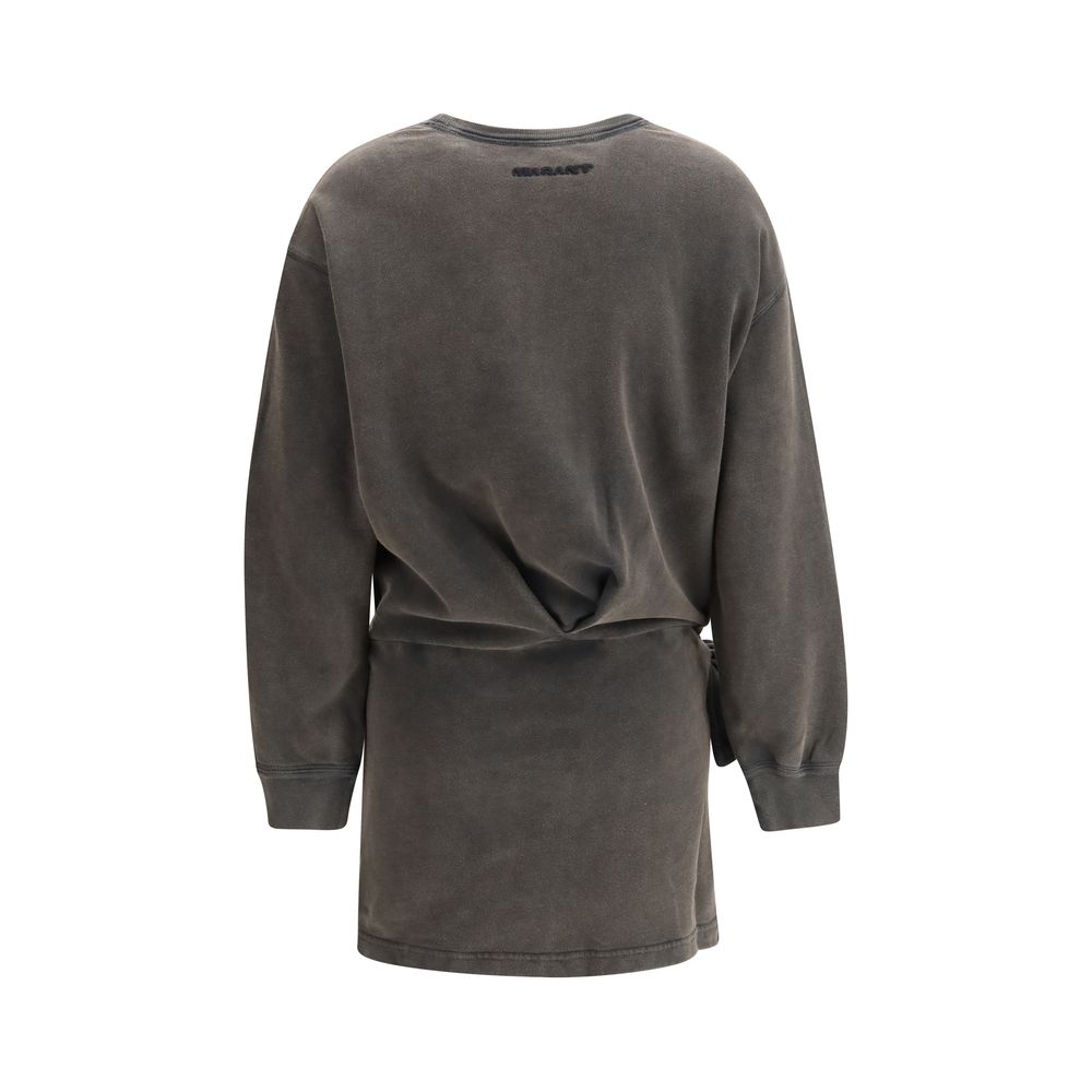 Dress by Isabel Marant Étoile for women in cotton gray & toile showcases a striking silhouette, elegantly detailed with a , refined crew asymmetric neckline, and a striking short for a striking finish.