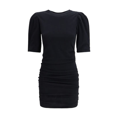 Dress by Isabel Marant for women in cotton black features an eye catching silhouette with a sophisticated round neckline, elegant short-sleeve, and a refined short mini for a eye catching aesthetic.