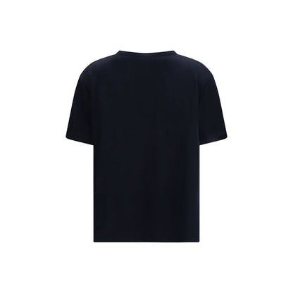 T-Shirt by Fabiana Filippi for women in acetate & viscose blue & signature showcases a dramatic silhouette, elegantly detailed with a dramatic v-neck neckline and for a truly dramatic finish.
