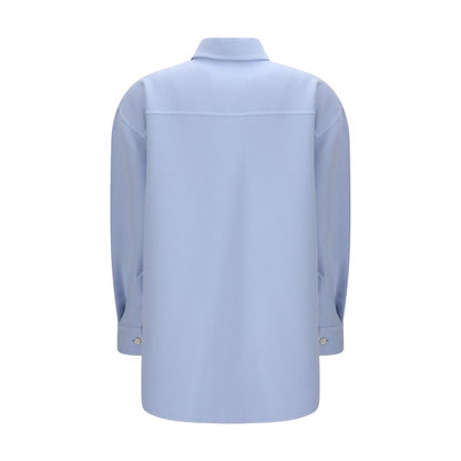 Shirt by Fabiana Filippi for women in wool light-blue showcases a sublime silhouette, artfully detailed with a sublime and for a sophisticated, sublime finish.