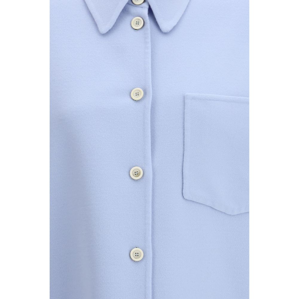 Shirt by Fabiana Filippi for women in wool light-blue showcases a sleek silhouette, elegantly detailed with a sleek and for a sleek finish.