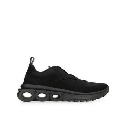 Salvatore Ferragamo Black Fabric Athletic Sneakers