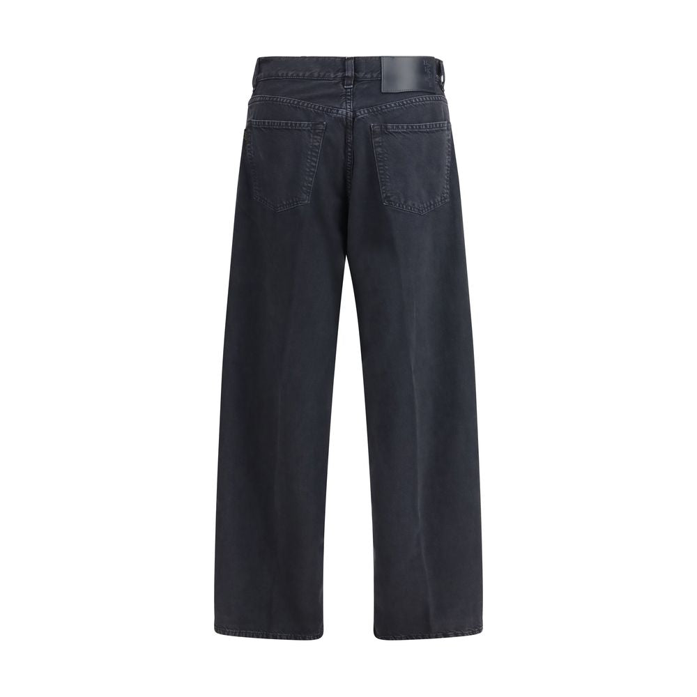 Jeans by Haikure for women in linen cotton denim twill black & white features an sophisticated and straight-leg, relaxed-fit, regular-fit & oversized with a precise long, creating a sophisticated and sophisticated silhouette.
