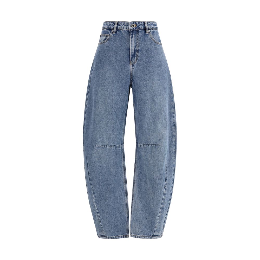 Jeans by Self-Portrait for women in denim cotton blue features a refined silhouette with a refined relaxed-fit, slim & oversized, defined by a high rise and a refined long for a refined finish.