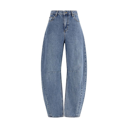 Jeans by Self-Portrait for women in denim cotton blue features a refined silhouette with a refined relaxed-fit, slim & oversized, defined by a high rise and a refined long for a refined finish.