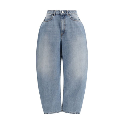 Rohe Women's Straight Leg Regular Fit Denim Cotton Jeans - Blue