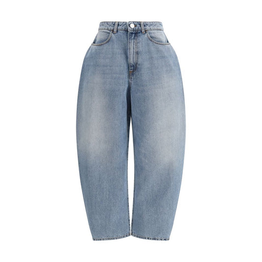 Rohe Women's Straight Leg Regular Fit Denim Cotton Jeans - Blue