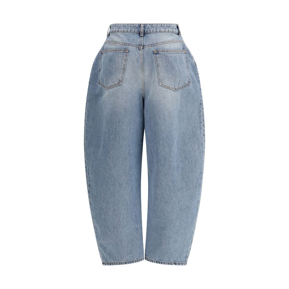 Rohe Women's Straight Leg Regular Fit Denim Cotton Jeans - Blue
