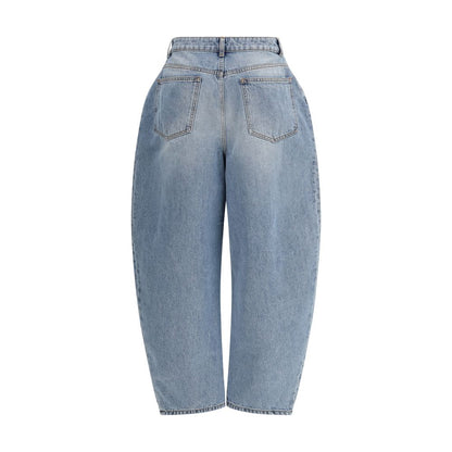 Rohe Women's Straight Leg Regular Fit Denim Cotton Jeans - Blue