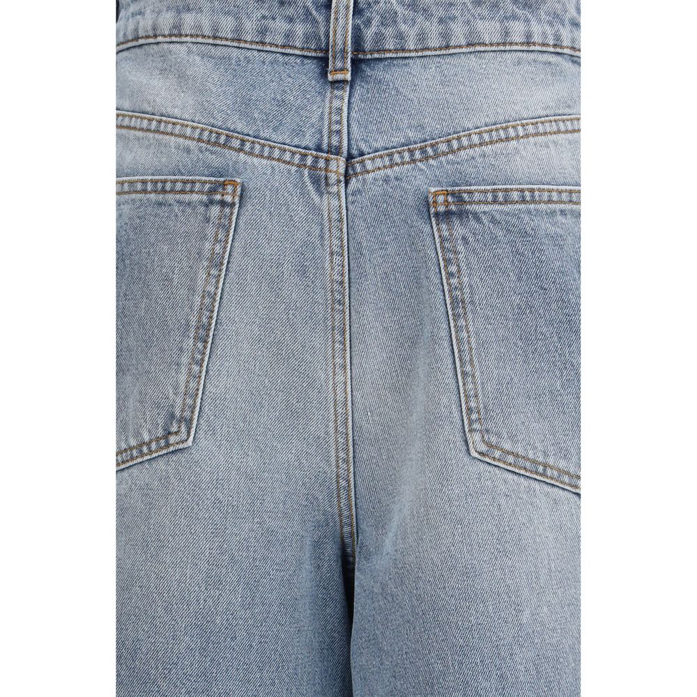 Rohe Women's Straight Leg Regular Fit Denim Cotton Jeans - Blue