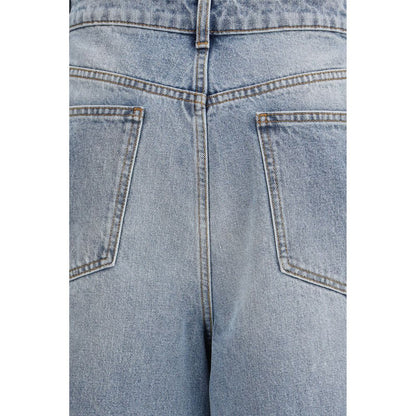 Rohe Women's Straight Leg Regular Fit Denim Cotton Jeans - Blue