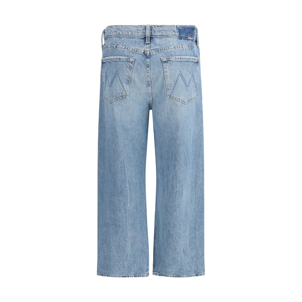 Jeans by Mother Denim for women in denim cotton blue features an sartorial straight, relaxed-fit, regular-fit, wide & cropped and cropped with a cut for a sartorial finish.