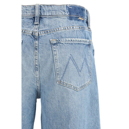 Jeans by Mother Denim for women in denim cotton blue features an refined tailoring silhouette, showcasing a premium straight, relaxed-fit, regular-fit, wide & cropped with a and cropped cut for a refined tailoring look.