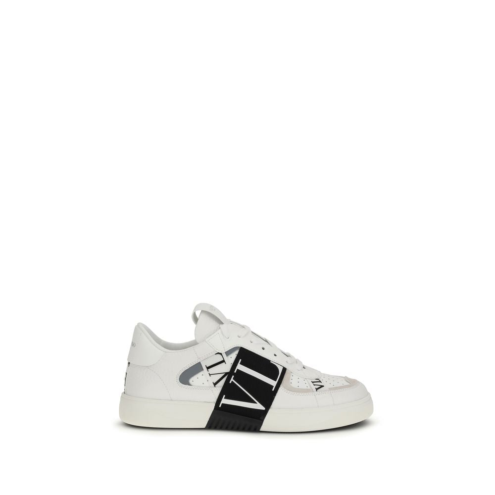 Valentino Garavani Men's Low Top Bos Taurus Calf Suede Leather Sneakers - White