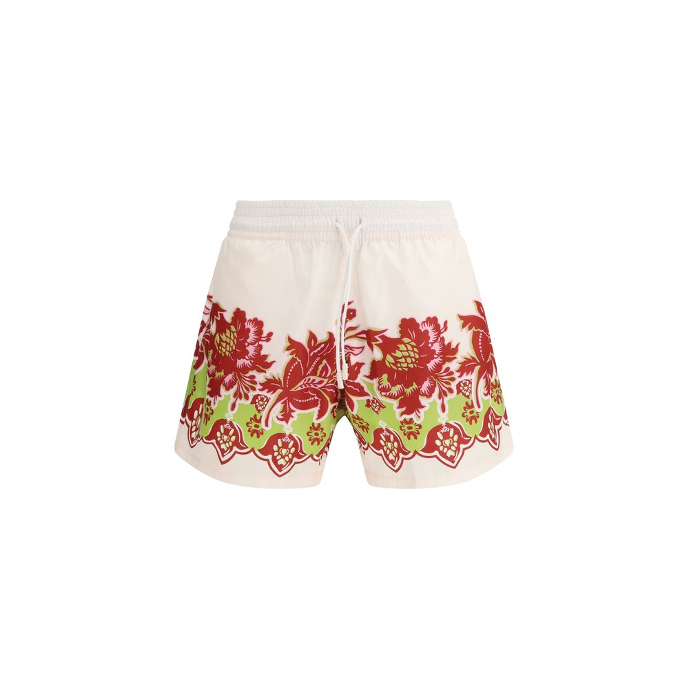 Swim Shorts by Etro for men in polyester multicolor, floral, signature & print features a resort ready silhouette, capturing the beach-ready style of the Pegaso Men's Polyester Swim Shorts collection.