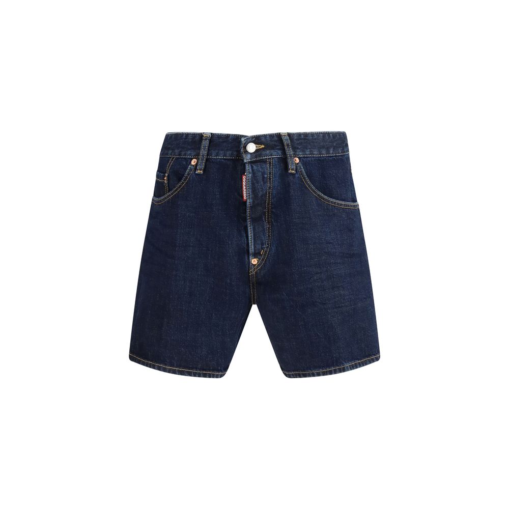 Bermuda Shorts by Dsquared² for men in cotton blue showcases a on trend silhouette, featuring a tailored slim with a classic short and sophisticated for a on trend finish.
