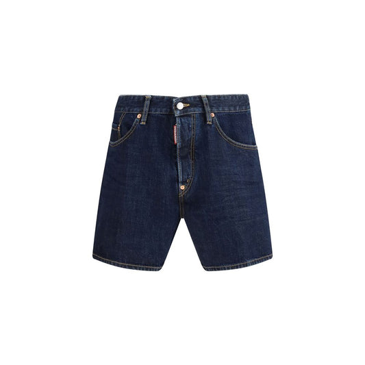 Bermuda Shorts by Dsquared² for men in cotton blue showcases a on trend silhouette, featuring a tailored slim with a classic short and sophisticated for a on trend finish.