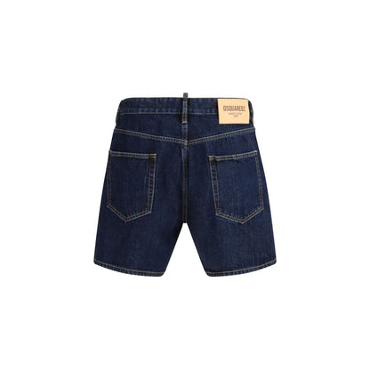 Bermuda Shorts by Dsquared² for men in cotton blue features an tailored silhouette, showcasing a tailored slim with a short and for a sophisticated look.