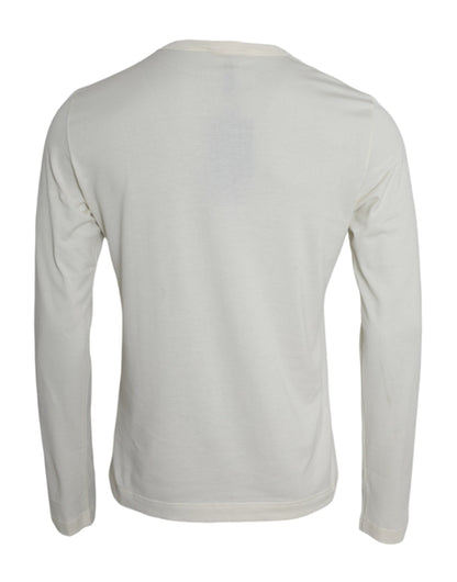 This Sweater by Dolce & Gabbana for men in cotton white presents a understated silhouette, featuring a sophisticated round neckline and for a understated finish.
