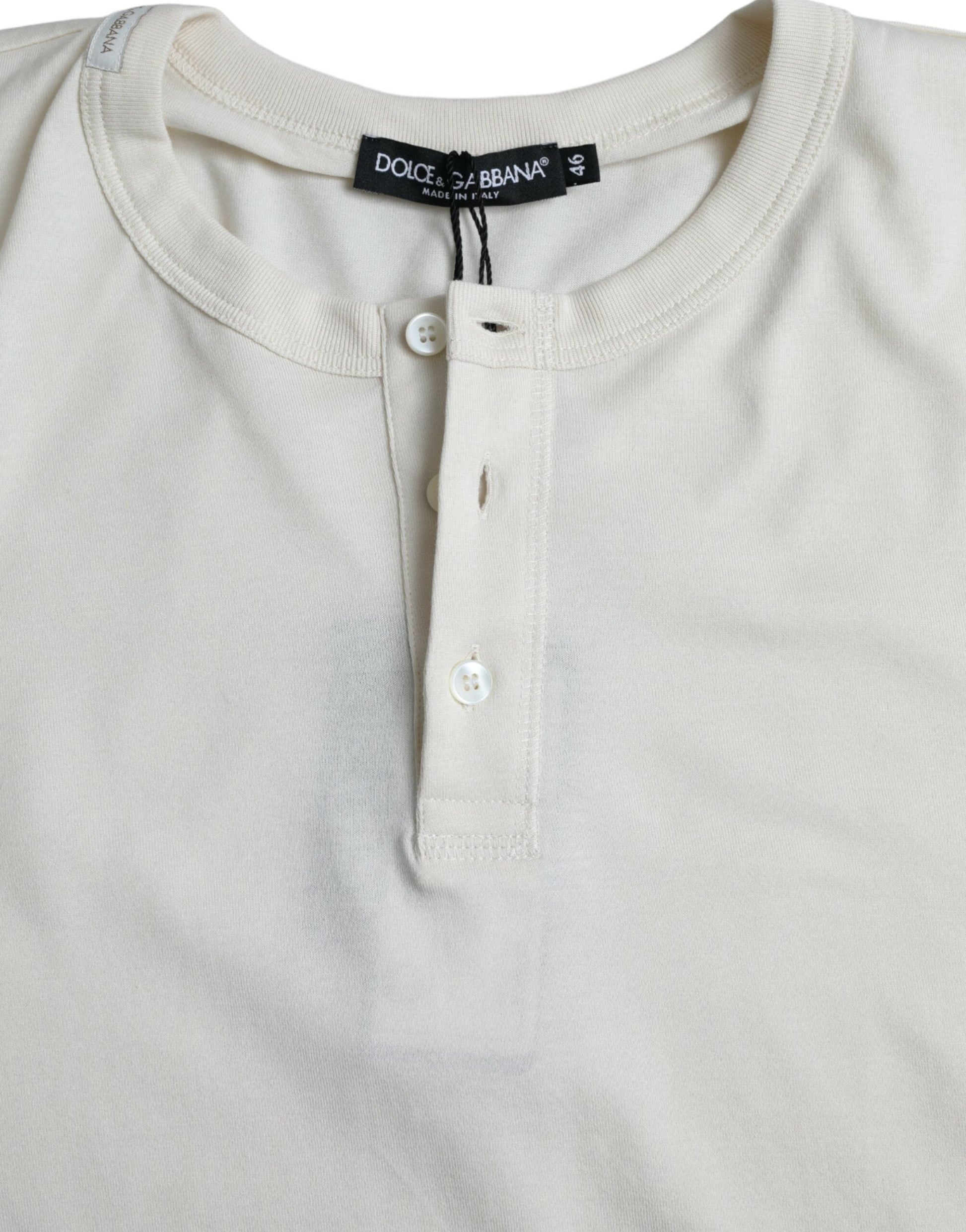 Sweater by Dolce & Gabbana for men in cotton white features an polished silhouette, showcasing refined and a sophisticated for a truly polished finish.