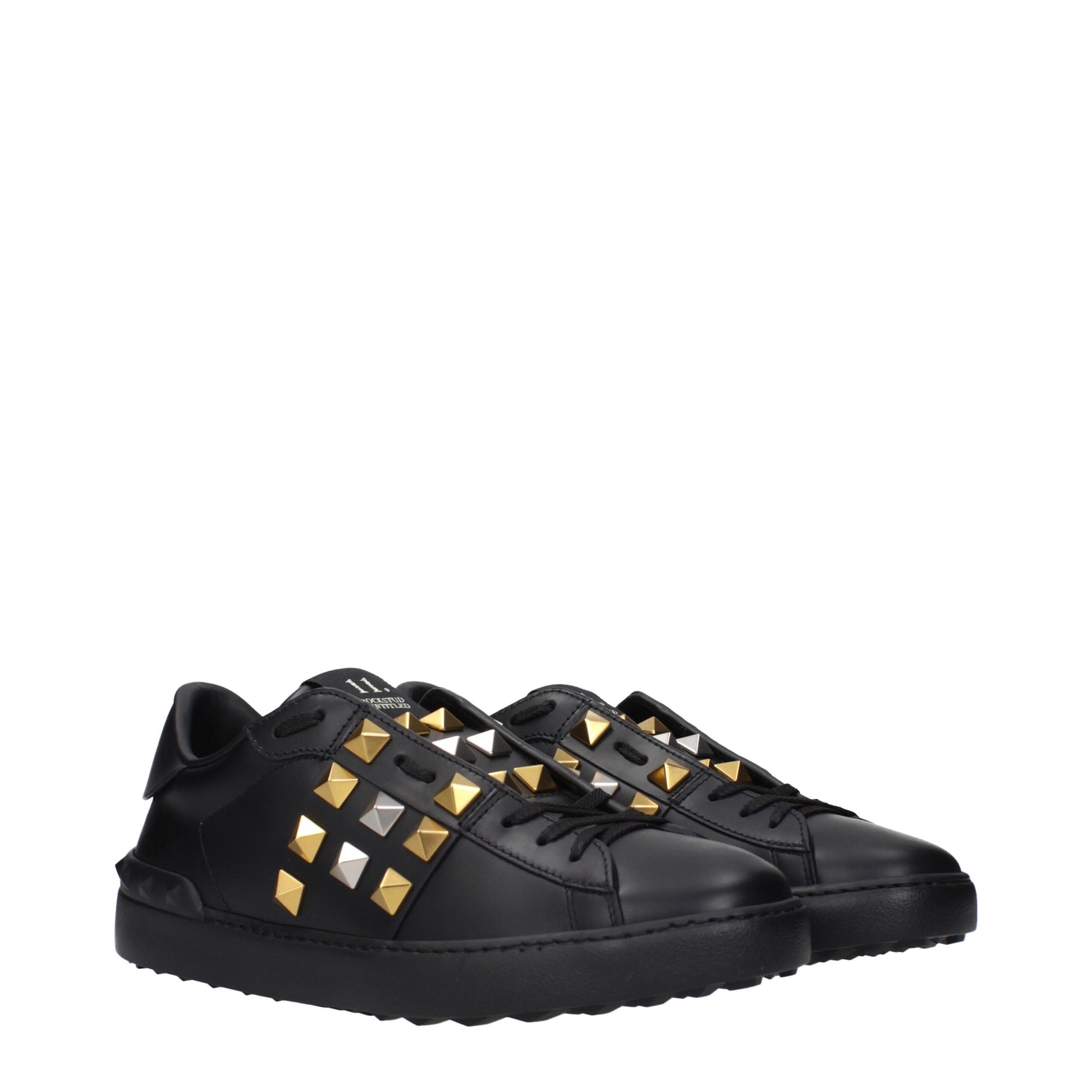 Sneakers by Valentino Garavani for men in leather black presents a sumptuous silhouette, artfully capturing the essence of the Men's Fashion Leather Sneakers with its sumptuous fashion style design.