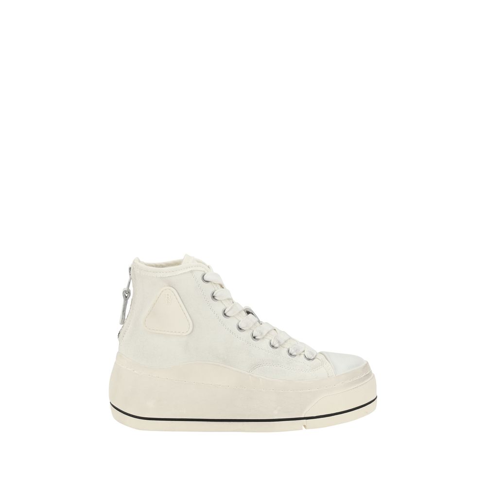 Sneakers by R13 for women in polyethylene polyurethane & cotton beige presents a on trend silhouette from the 9 To 5 Women's High Top Polyethylene Polyurethane & cotton Sneakers collection, showcasing a on trend high-top style for an elevated aesthetic.