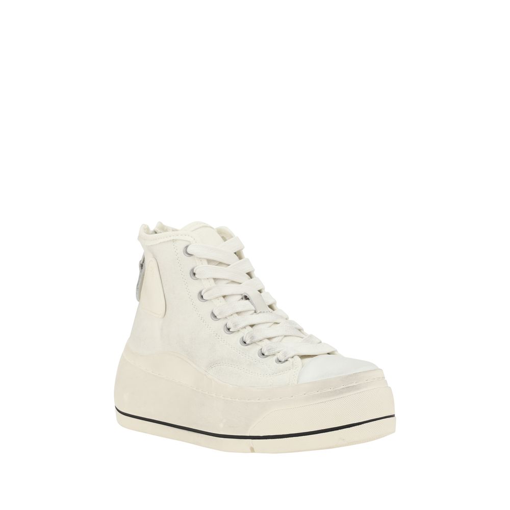 Sneakers by R13 for women in polyethylene polyurethane & cotton beige presents a impeccable silhouette as 9 To 5 Women's High Top Polyethylene Polyurethane & cotton Sneakers, expertly defined by a impeccable high-top style for a impeccable, high-fashion look.