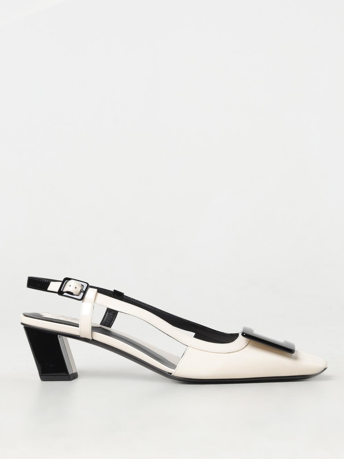 High-Heel Slingback Pumps Heels by Roger Vivier for women in leather black features an effortlessly chic silhouette from the Women's Leather High-Heel Slingback Pumps Heels collection, showcasing a high-heel block-heel and effortlessly chic for a effortlessly chic look.