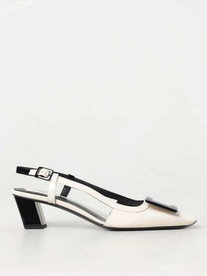 High-Heel Slingback Pumps Heels by Roger Vivier for women in leather black features an effortlessly chic silhouette from the Women's Leather High-Heel Slingback Pumps Heels collection, showcasing a high-heel block-heel and effortlessly chic for a effortlessly chic look.