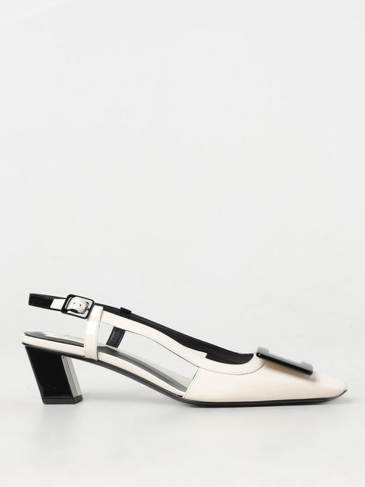 High-Heel Slingback Pumps Heels by Roger Vivier for women in leather black features an effortlessly chic silhouette from the Women's Leather High-Heel Slingback Pumps Heels collection, showcasing a high-heel block-heel and effortlessly chic for a effortlessly chic look.