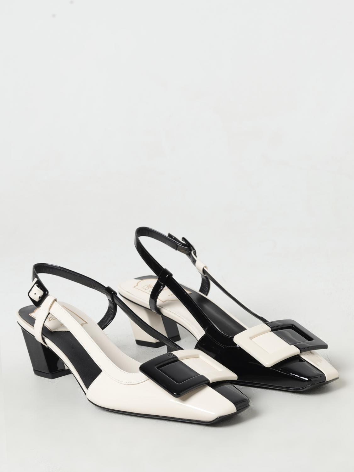 High-Heel Slingback Pumps Heels by Roger Vivier for women in leather black features a effortlessly chic Women's Leather High-Heel Slingback Pumps Heels design with a sophisticated high-heel block-heel and elegant .
