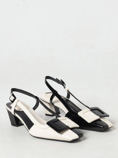 High-Heel Slingback Pumps Heels by Roger Vivier for women in leather black features a effortlessly chic Women's Leather High-Heel Slingback Pumps Heels design with a sophisticated high-heel block-heel and elegant .