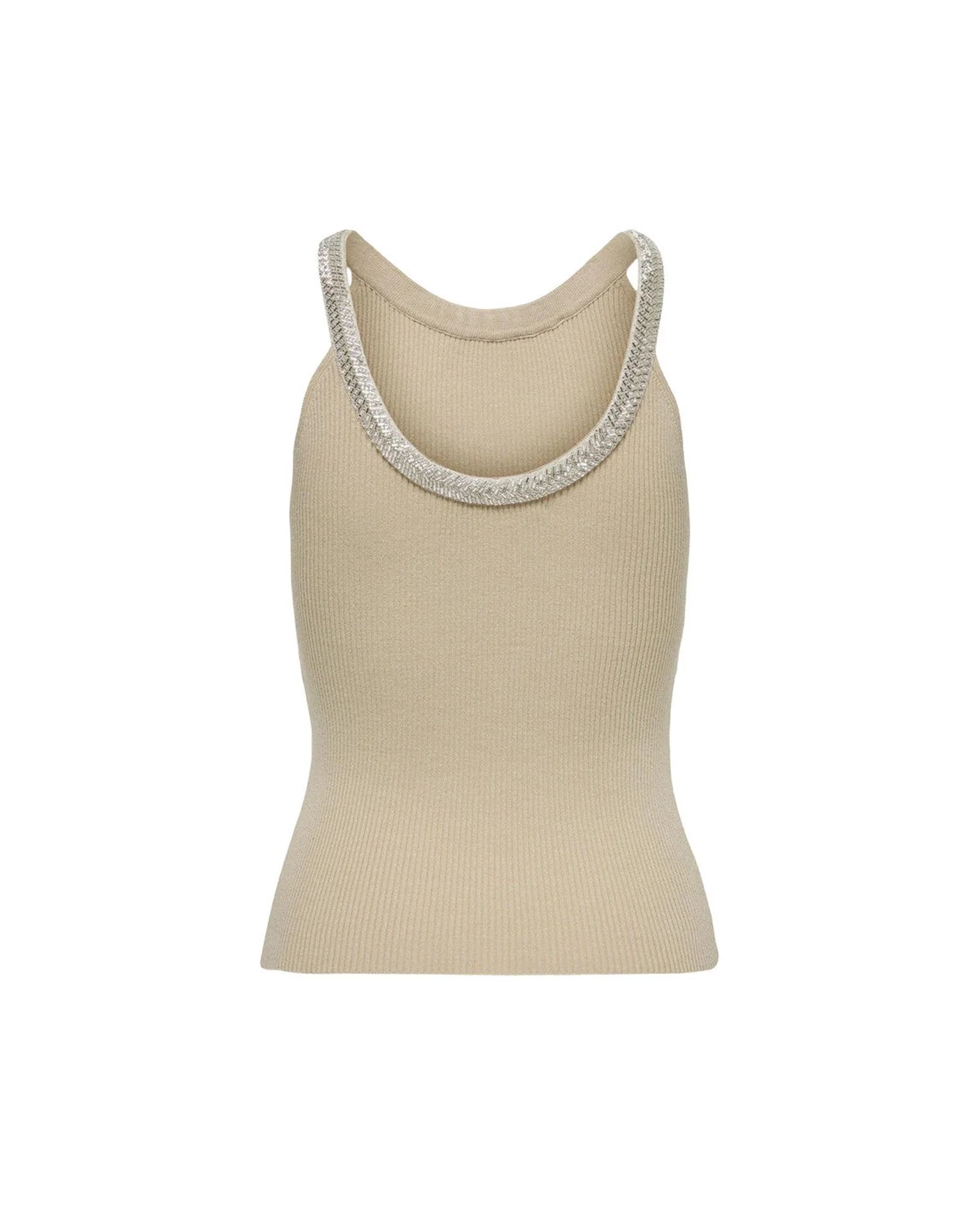 Tank Top by Only for women in stretch viscose & nylon beige presents a uncompromising silhouette, artfully detailed with a uncompromising and for a sophisticated, uncompromising finish.
